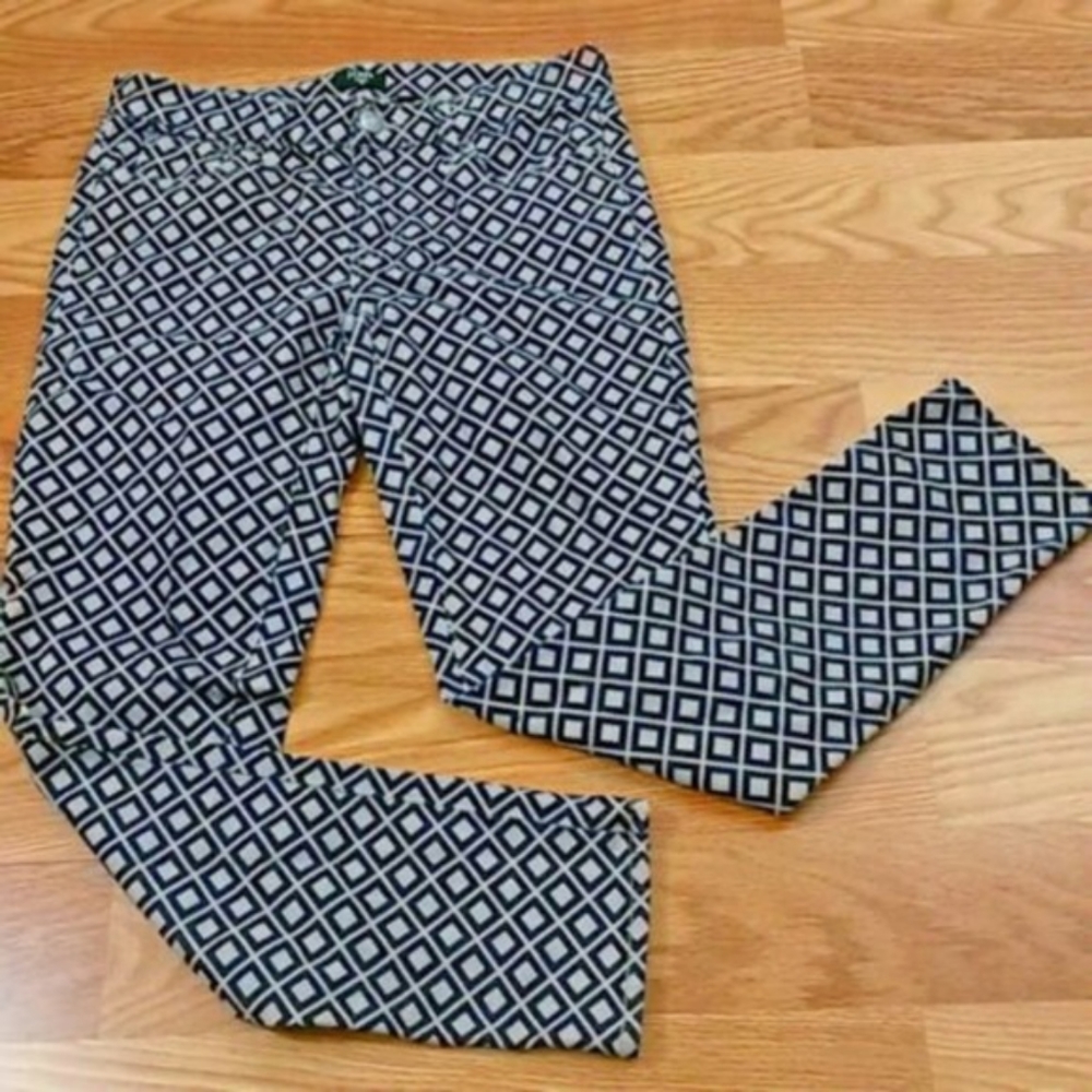J. Crew Pixie Pants Geometric Print Denim 27